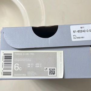 Baby boys size 6c Platinum/rush violet Air Force 1 new unused